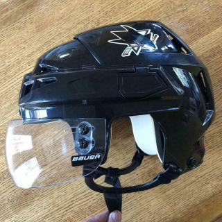 San Jose Sharks Pro Stock Hockey Helmet Ccm V08 Medium Black W/ Bauer Full Visor