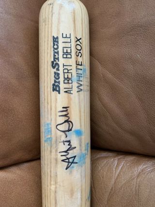 Albert Belle Signed Game 1997 Rawlings White Sox Bat 2