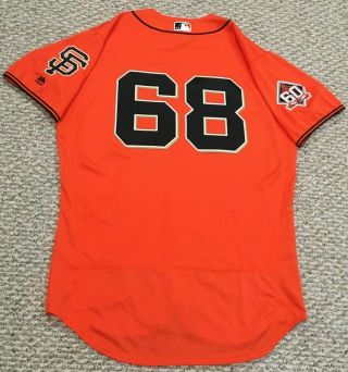 Kelly Size 46 68 2018 San Francisco Giants Game Issued Jersey Home Orange Mlb