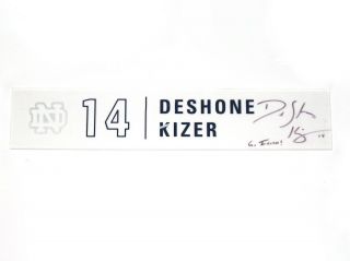 Deshone Kizer Practice Facility Signed Notre Dame Fighting Irish 14 Nameplate