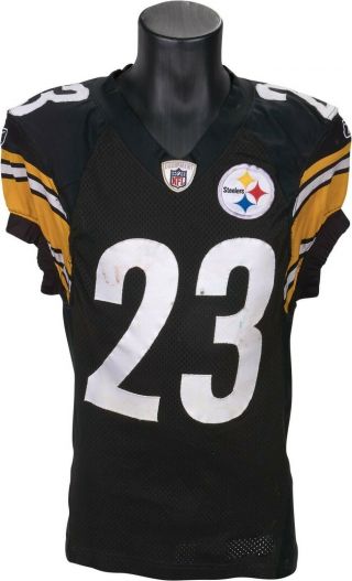 2009 - 2010 Tyrone Carter Game Worn Pittsburgh Steelers Jersey Photo - Matched