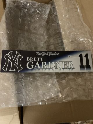 Brett Gardner York Yankees 2017 Game Locker Room Nameplate Post Season