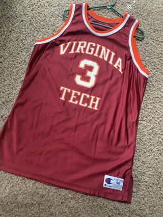 Virginia Tech Game Champion Basketball Jersey 3 Vt J.  Jim Jackson 90’s