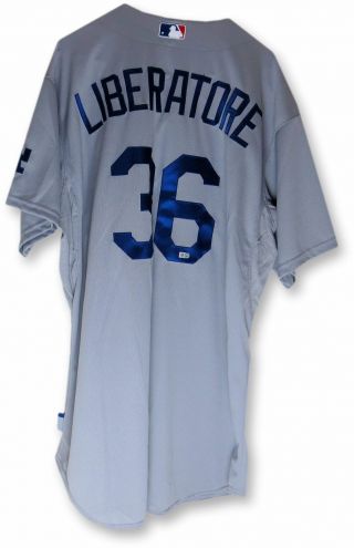 Adam Liberatore Team Issue Jersey Dodgers Road Gray 2015 36 Mlb Jb085314