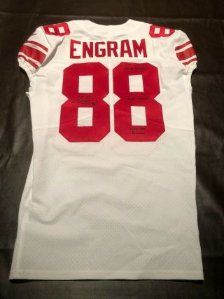 Evan Engram Giants Auto Signed Game Issued Jersey Player Photo Proof