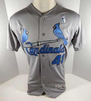 2017 St.  Louis Cardinals Eric Fryer 41 Game Grey Father ' s Day Jersey 2