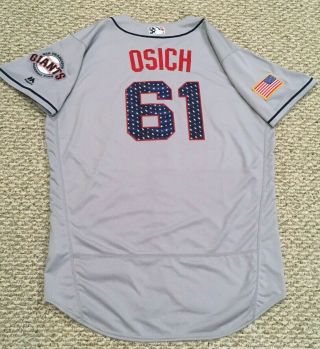 Osich Size 48 61 2018 San Francisco Giants Game Jersey Not Road Gray Mlb