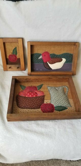 Vintage Quilt Pictures And Frames Apples,  Ducks