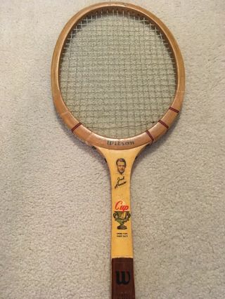 Vintage Wilson Cup The Jack Kramer Autograph,  Wooden Tennis Racquet,  1950’s