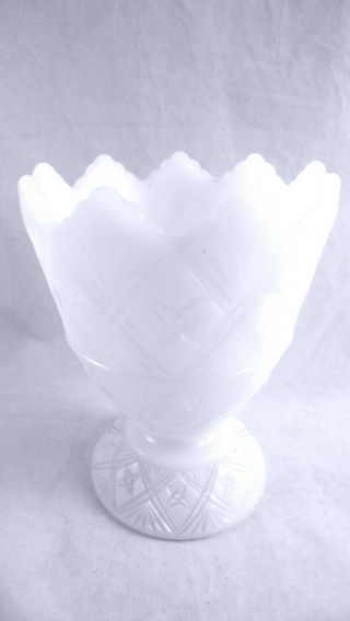 Vintage E.  O.  Brody Co.  White Milk Glass Candy Dish Vase