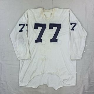 Unknown Vtg Game Worn Jersey 77 Repairs Gusset Distressed 60s 70s