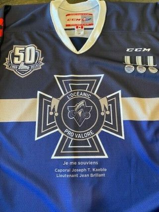 Rimouski Oceanic 94 MASSICOTTE 2018 Remembrance Day Game Worn Jersey QMJHL 3