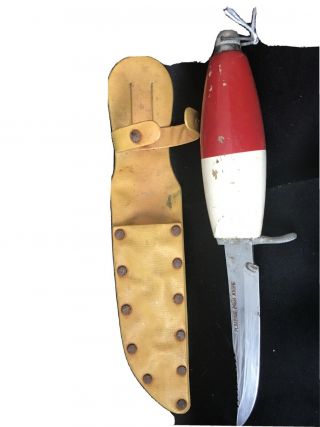 Vintage Floating Fish Knife Stainless Steel Blade Wood Handle Made In Japan 10 "