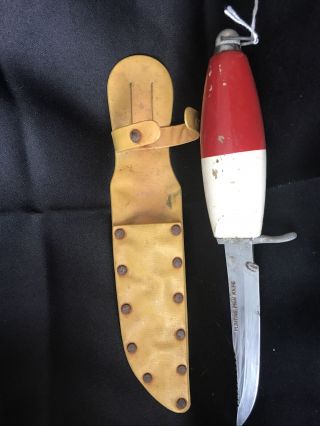 Vintage Floating Fish Knife Stainless Steel Blade Wood Handle Made in Japan 10 