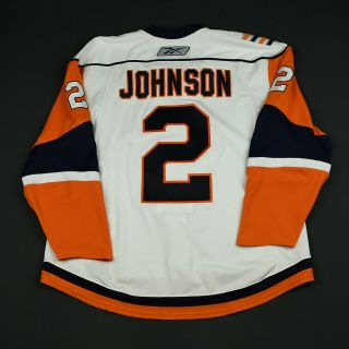 2007 - 08 Aaron Johnson York Islanders Game Issued Reebok Hockey Jersey NHL 3