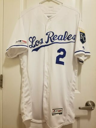 2019 Game Worn/issued Majestic Kansas City Royals Chris Owings Jersey Size 44