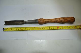 Vintage One (1) Inch " V " Parting Wood Carving Chisel - 15 - 3/4 " Total Length
