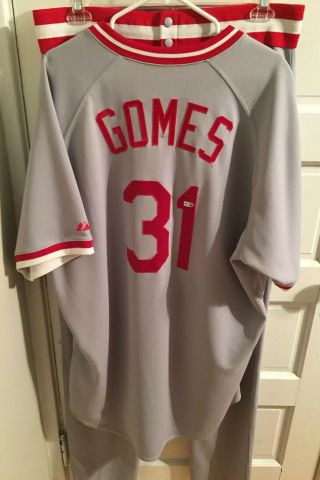 2009 Reds Jonny Gomes Game Tbtc Jersey & Signed Pants Rays Red Sox Mlb Auth