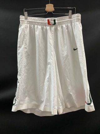 1 Durant Scott Miami Hurricanes Game White Nike Basketball Shorts Size 42