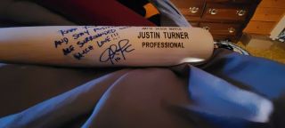 Game Justin Turner Los Angeles Dodgers Signed And Autographed Bat