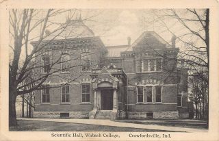 Crawfordsville Indiana Wabash College 1921 Vintage Postcard