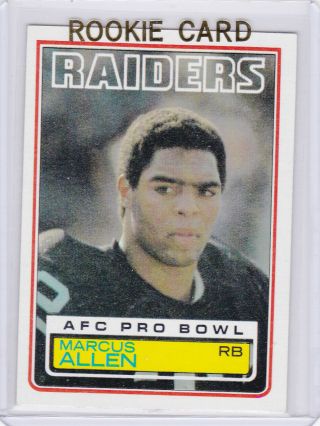 Marcus Allen Rookie Card 1983 Topps Vintage Football Rc Oakland Raiders Nfl Hof