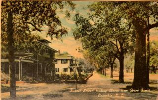 Vintage Postcard Of Columbia,  South Carolina.  Sumter Street Lookin From Green