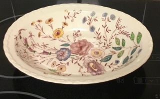 Vintage Vernon Kilns Small Oval Bowl ”chintz” Hand Painted California Pottery