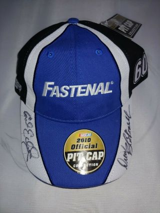 Carl Edwards Drew Signed Autographed Nascar Fastenal Hat 60 Roush Racing
