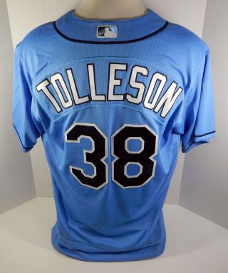 2017 Tampa Bay Rays Shawn Tolleson 38 Game Issued Light Blue Jersey Rays00319