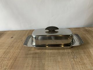 Vintage Mid Century Stainless Steel Butter Dish With Lid