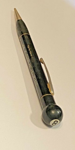 Vintage Redipoint Mechanical Pencil With 8 Ball Cap & Advertising
