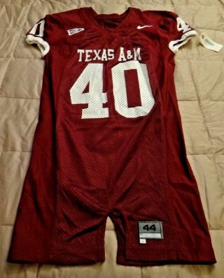 Texas A&m Aggies Game Worn Football Jersey 40 With Nike Size 44 Big Xii