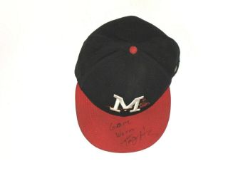 Trey Harris Game Worn Signed Mississippi Braves Era 59fifty Hat Cap