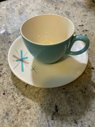 Salem North Star Vintage Mid Century Cup And Saucer Set Of Eight.
