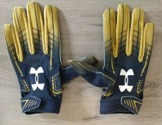 Notre Dame Football Team Issued Player Game Under Armour Gloves Size Xxl