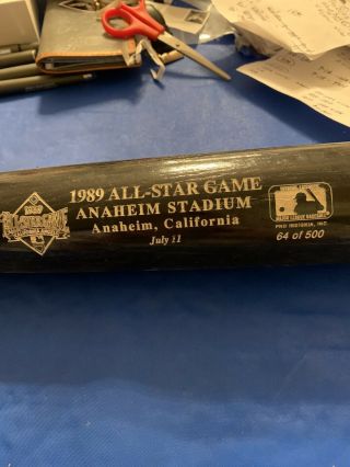 1989 Anaheim All Star Game Bat 34 " Rawlings Black
