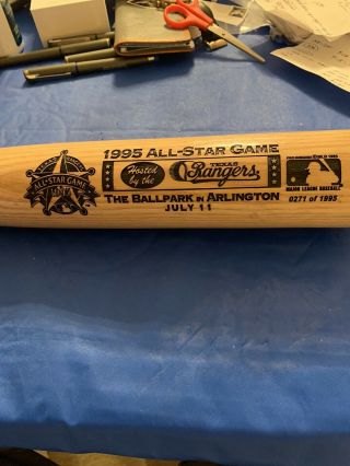 1995 Texas Rangers All Star Game Bat 33 " Louisville Slugger