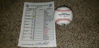 Vladimir Guerrero Jr Bo Bichett Blue Jays Game Baseball & Line Up Card Mlb