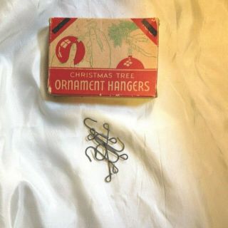 Vintage Christmas Tree Ornament Hangers Box With 10 Or More Hangers.  More