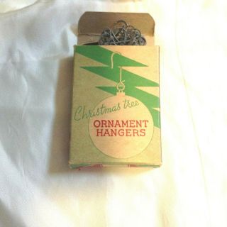 Vintage Christmas Tree Ornament Hangers Box.  With Hangers.  More