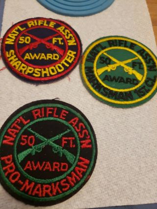 3 Vintage Nra National Rifle Association Junior Division Marksman Patches