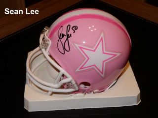 Sean Lee Autographed Dallas Cowboys Pink Mini Helmet