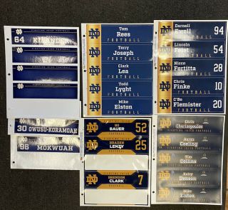 Team Issued Notre Dame Football Travel Locker Room Locker Tag Sheets