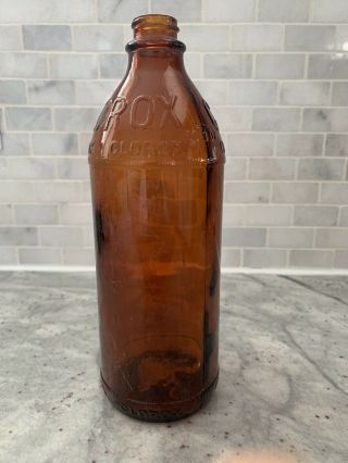 Vintage Clorox Amber Glass 16 Ounce Bottle