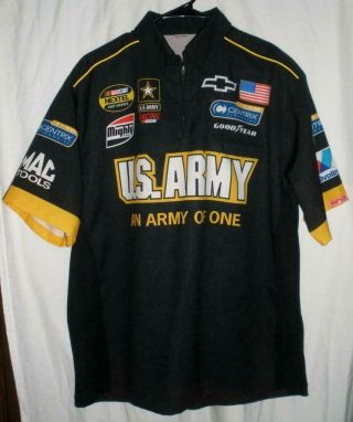 Joe Nemechek U.  S.  Army Ginn Racing Nascar Race Team Pit Crew Shirt Large