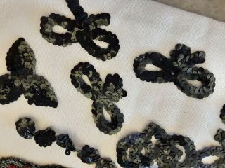 Black Sequined Sew - On Applique Vintage Small Assortment,