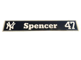 Shane Spencer 47 Ny Yankees 2000s Game Clubhouse Locker - Room Nameplate