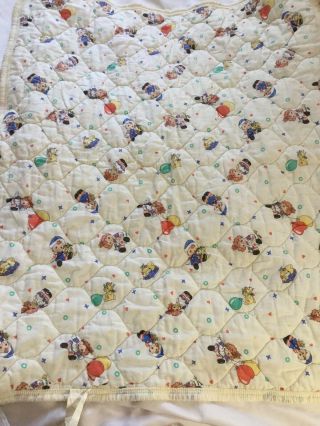 Vintage Gerber Raggedy Ann & Andy Quilted Baby Blanket 35”x44” Made In Usa