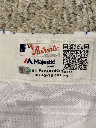 MLB Authenticated - Amed Rosario Home White Pinstripe Pants Issued By NY Mets 2